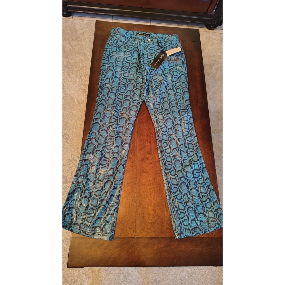 Revolt Ivory Snake Skin Pants Size 11